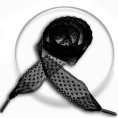Lacets dentelle et plumetis noirs pour vos chaussures