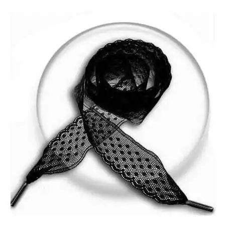 Lacets de chaussures en dentelle plumetis noir-Achat|Vente…