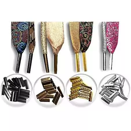 Lacets velours pailleté champagne pour vos chaussures