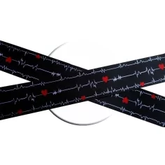 Lacets satin large noir diagramme coeurs pour vos chaussures