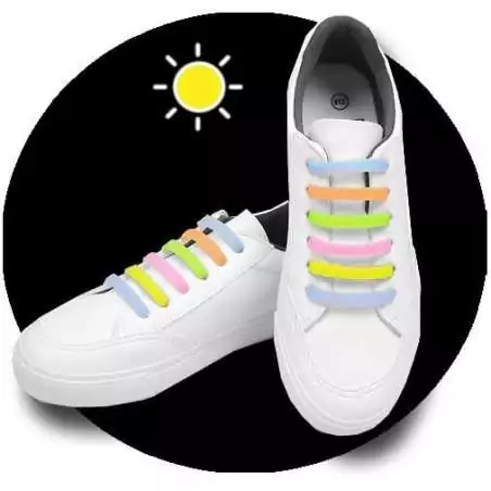 Lacets violets phosphorescents silicones élastiques et…