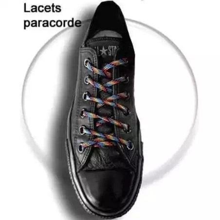 Lacets paracorde en violet & vert pour vos chaussures