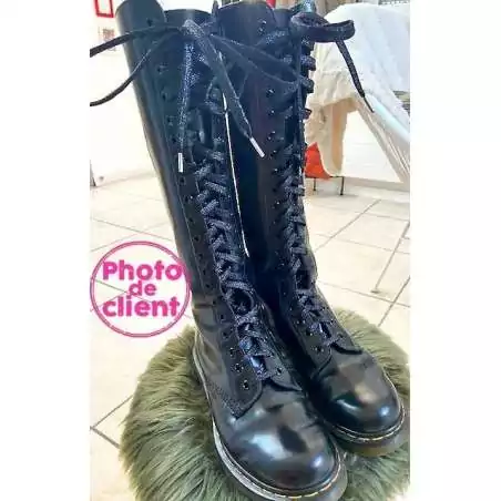 Lacets noirs paillettes pour vos chaussures