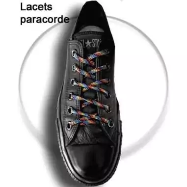 Lacets paracorde ronds bleu azur. pour vos chaussures