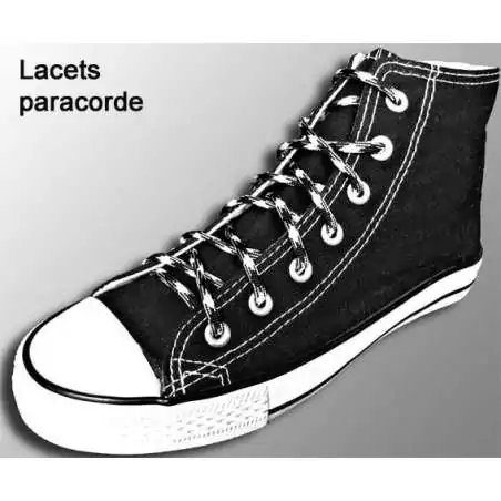 Lacets paracorde gris acier&nbsp;+&nbsp;noir pour vos chaussures