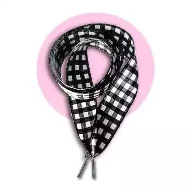 Lacets de chaussures larges en vichy à carreaux fantaisie…