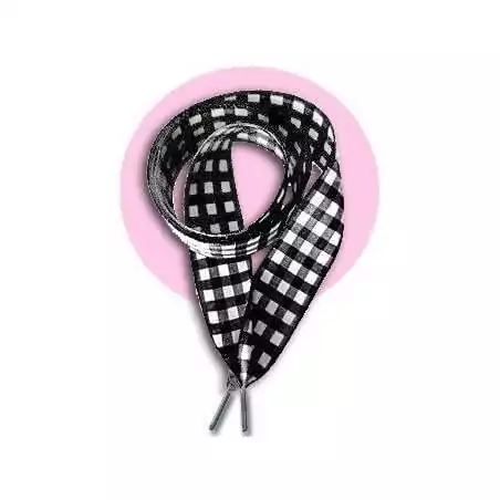 Lacets de chaussures larges en vichy à carreaux fantaisie…