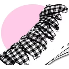 Lacets larges vichy noir & blanc pour vos chaussures