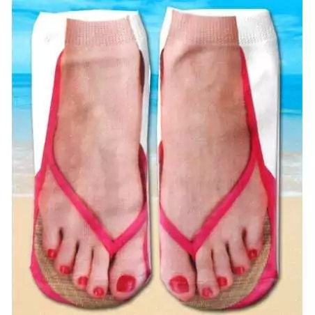 Socquettes tongs roses pour vos jolis pieds