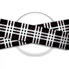 Lacets satin large noir carreaux écossais pour vos chaussures 2