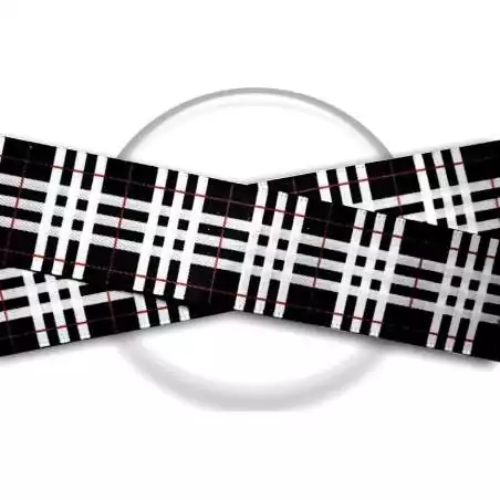 Lacets satin large noir carreaux écossais pour vos…