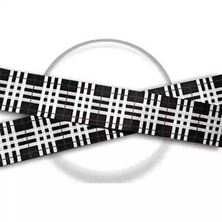 Lacets satin large noir carreaux écossais pour vos…