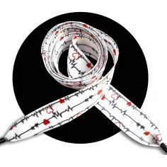 Lacets satin large&nbsp;blanc&nbsp;diagramme coeurs pour vos chaussures