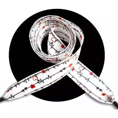 Lacets satin large&nbsp;blanc&nbsp;diagramme coeurs pour vos…