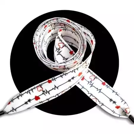 Lacets satin large&nbsp;blanc&nbsp;diagramme coeurs pour vos…