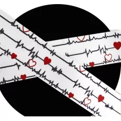 Lacets satin large&nbsp;blanc&nbsp;diagramme coeurs pour vos chaussures 2