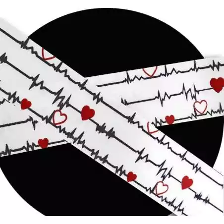 Lacets satin large&nbsp;blanc&nbsp;diagramme coeurs pour vos…