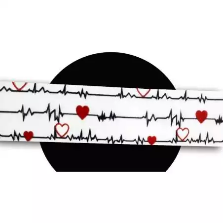 Lacets satin large&nbsp;blanc&nbsp;diagramme coeurs pour vos…