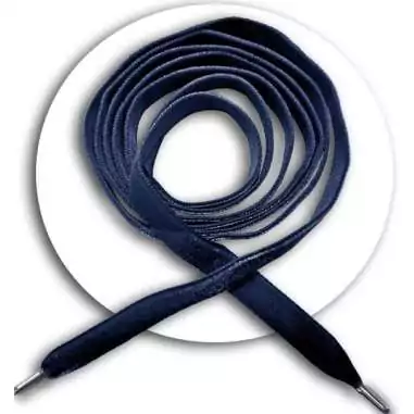 Lacets fins en velours ras&nbsp;marine pour vos chaussures