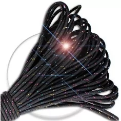 Lacets paracorde noirs paillettes multicolores pour vos chaussures