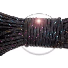 Lacets paracorde noirs paillettes multicolores pour vos chaussures 2