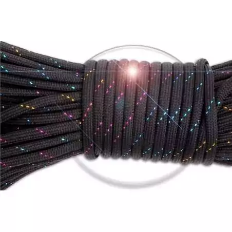Lacets paracorde noirs paillettes multicolores pour vos…