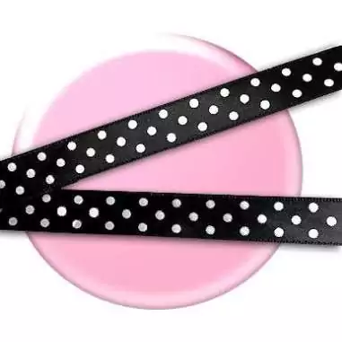 Lacets satin noir à pois blancs pour vos chaussures