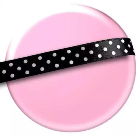 Lacets satin noir à pois blancs pour vos chaussures