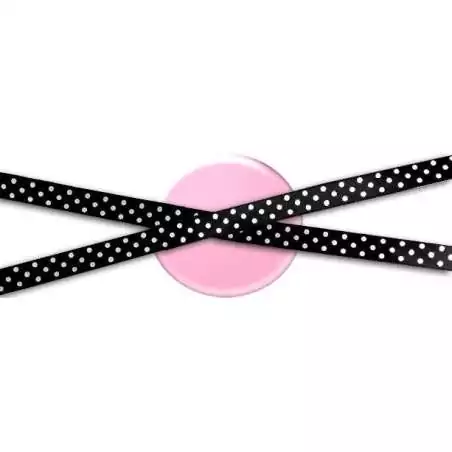 Lacets satin noir à pois blancs pour vos chaussures