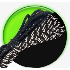 Lacets paracorde noire&nbsp;réflective pour vos chaussures