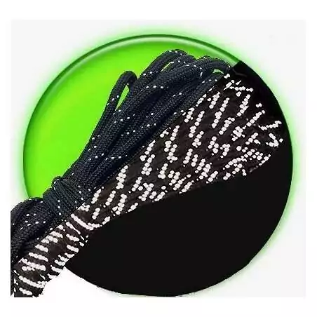 Lacets paracorde noire&nbsp;réflective pour vos chaussures