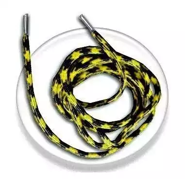 Lacets de chaussures noirs blancs bicolores ronds, en…