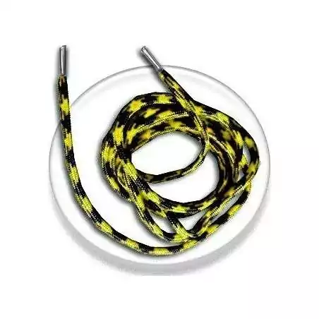 Lacets de chaussures noirs blancs bicolores ronds, en…