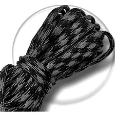 Lacets bicolores paracorde en noir &&nbsp;gris pour vos chaussures