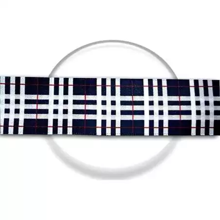 Lacets satin large marine écossais pour vos chaussures