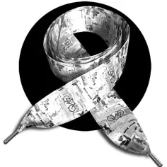 Lacets satin large newspaper vintage pour vos chaussures