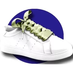 Lacets en satin large&nbsp;kaki&nbsp;clair pour vos chaussures 2
