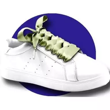 Lacets en satin large&nbsp;kaki&nbsp;clair pour vos chaussures