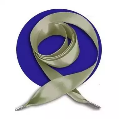 Lacets en satin large&nbsp;kaki&nbsp;clair pour vos chaussures