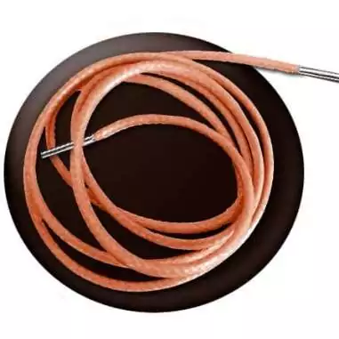 Lacets fins cirés en orange melon pour vos chaussures