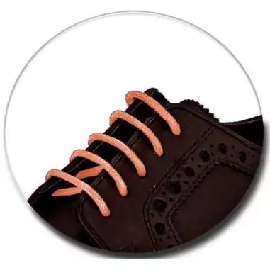 Lacets fins cirés en orange melon pour vos chaussures