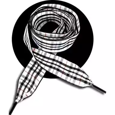 Lacets de chaussures larges rouges à carreaux écossais…