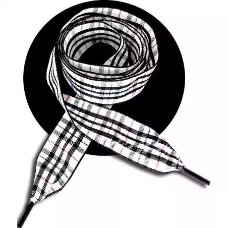 Lacets de chaussures larges rouges à carreaux écossais…