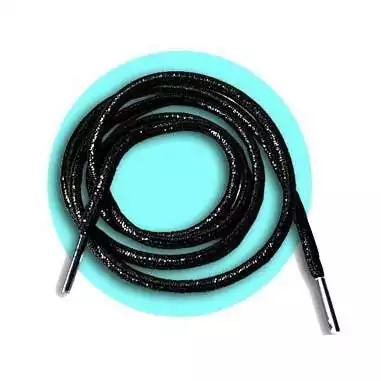 Lacets ronds noirs paillettes pour vos chaussures