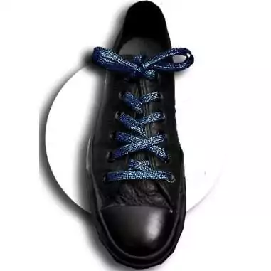 Lacets paillettes brillantes&nbsp;bleu nuit pour vos chaussures