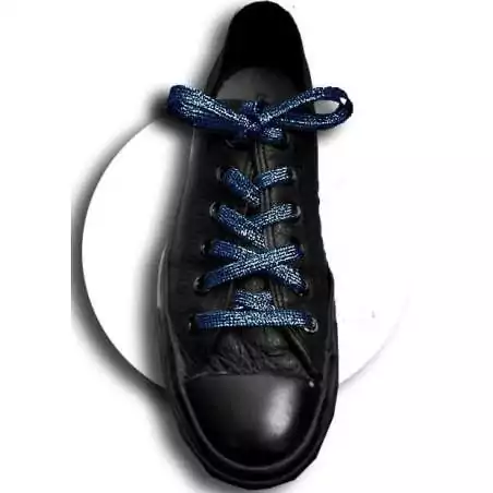Lacets paillettes brillantes&nbsp;bleu nuit pour vos chaussures