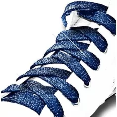 Lacets paillettes brillantes&nbsp;bleu nuit pour vos chaussures