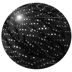 Lacets ronds paracorde noirs paillettes argentées pour vos chaussures 2