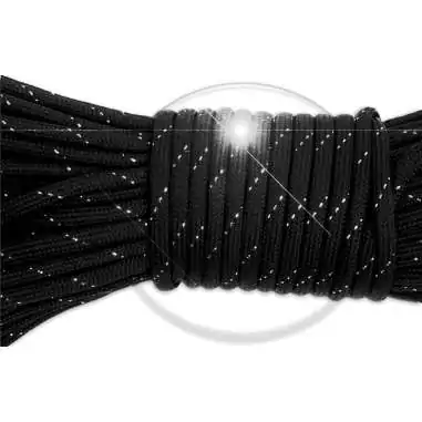 Lacets ronds paracorde noirs paillettes argentées pour vos…