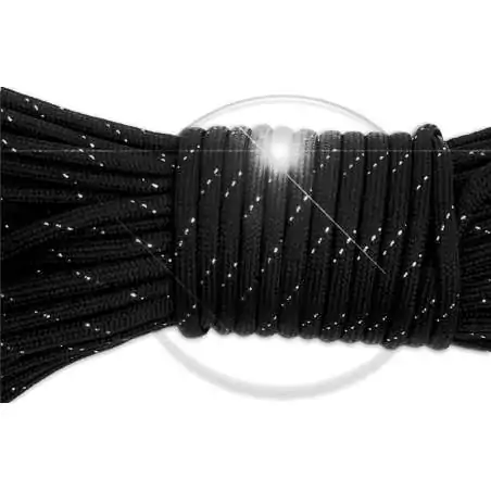 Lacets ronds paracorde noirs paillettes argentées pour vos…